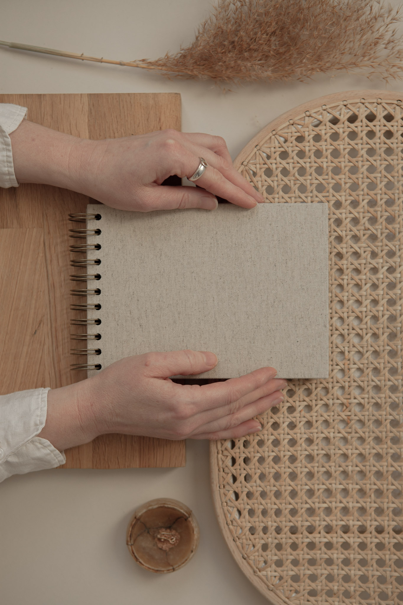 Album na spirali 20 x 15 cm len naturalny