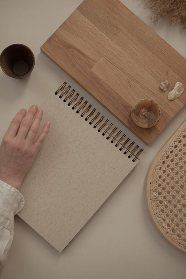 Album na spirali 26 x 25 cm len naturalny