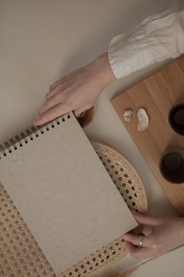 Album na spirali 28 x 20 cm len naturalny